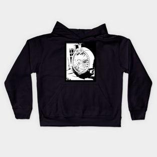 Black and white fan character design Kids Hoodie